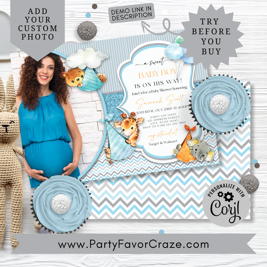 Animal Theme Baby Shower Invitation